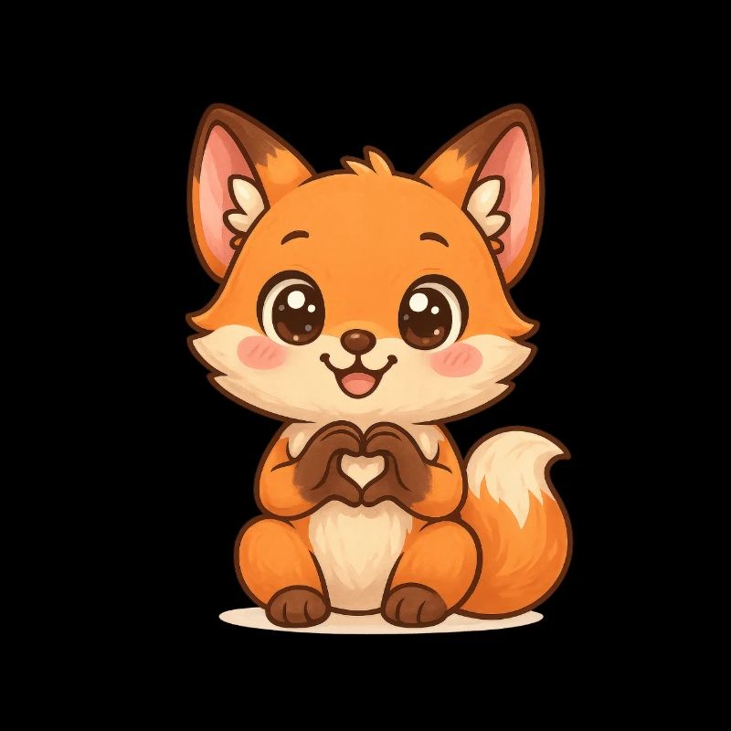 Cuddly fox with heart shape