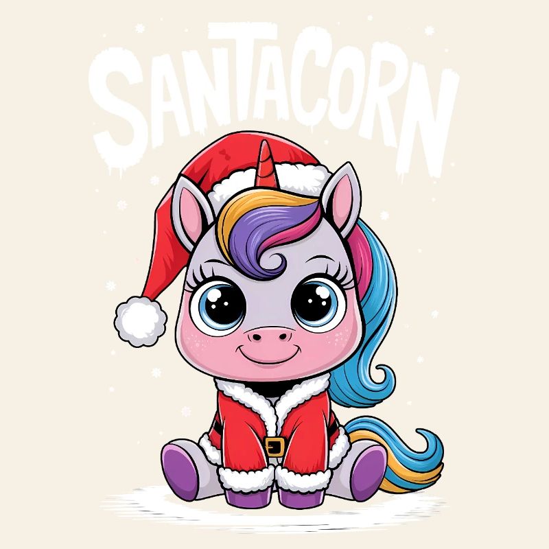 Einhorn Weihnachtspullover Santacorn Weihnachten