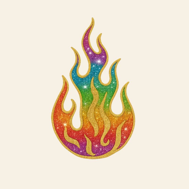 Fire | Rainbow Flame Glitter Splendor