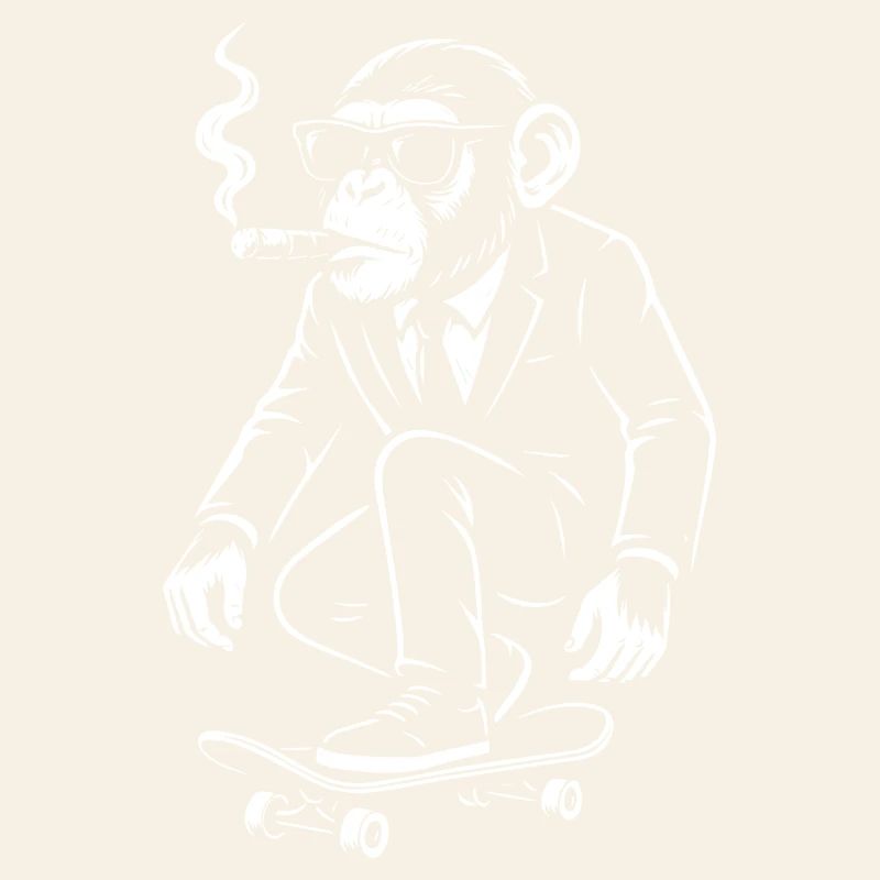Dapper Monkey on Skateboard