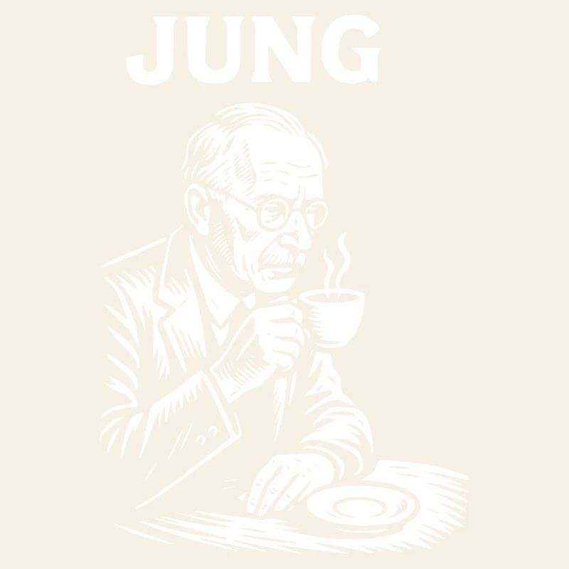 Carl Gustav Jung buvant un café