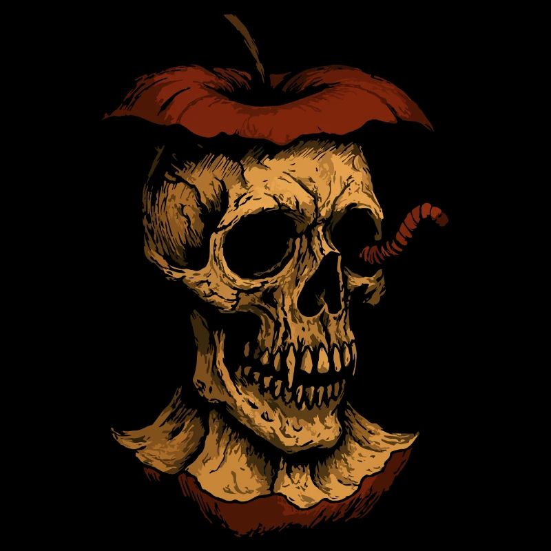 Fauler Apfel Totenkopf Kunst – Dunkles Design