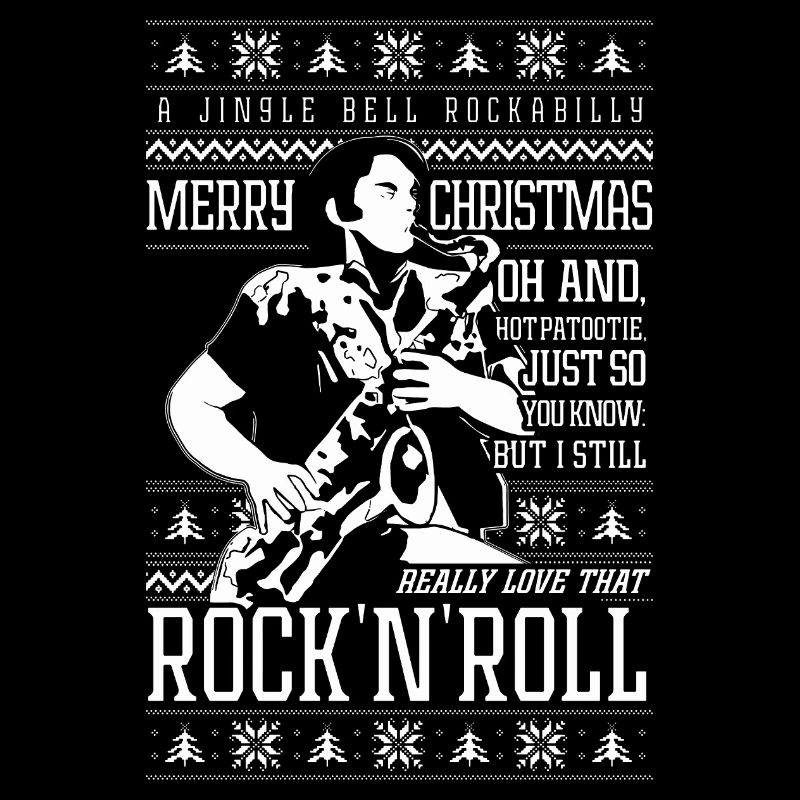 Le pull de Noël rock and roll Patootie Hot d’Eddie