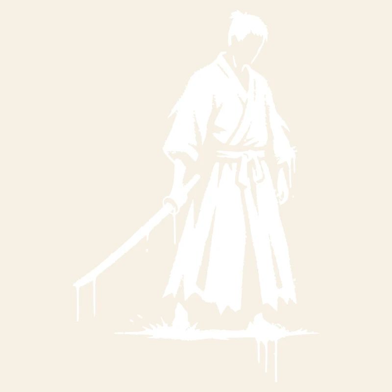 Trauriger Ronin Samurai Krieger graffiti