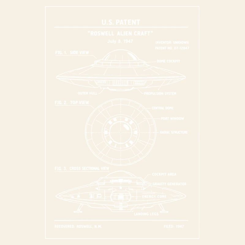UFO Patent Blueprint Tee