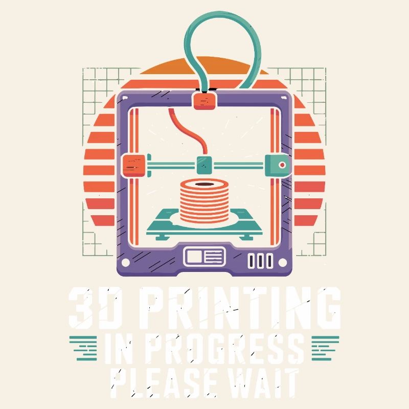 3D Printing In Progress Please Wait Lustiger 3D