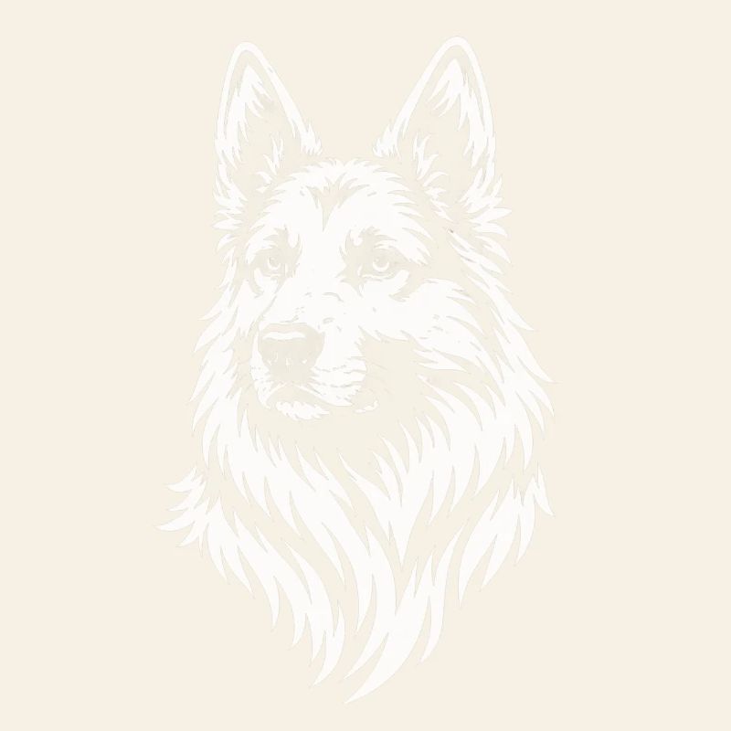 German Shepherd Head in Vector Tattoo Style
