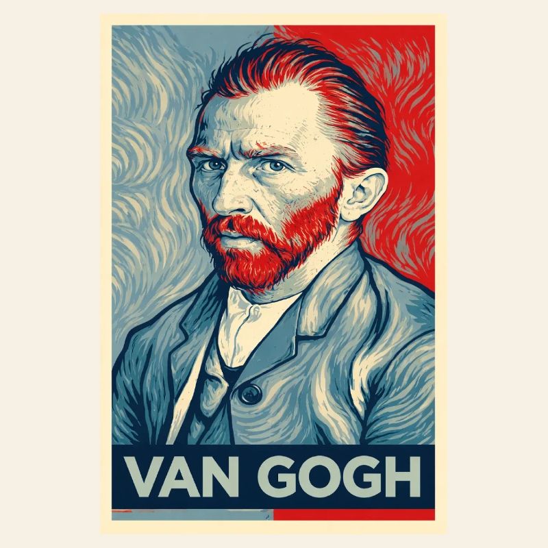 Portrait Pop de Van Gogh à double tonalité