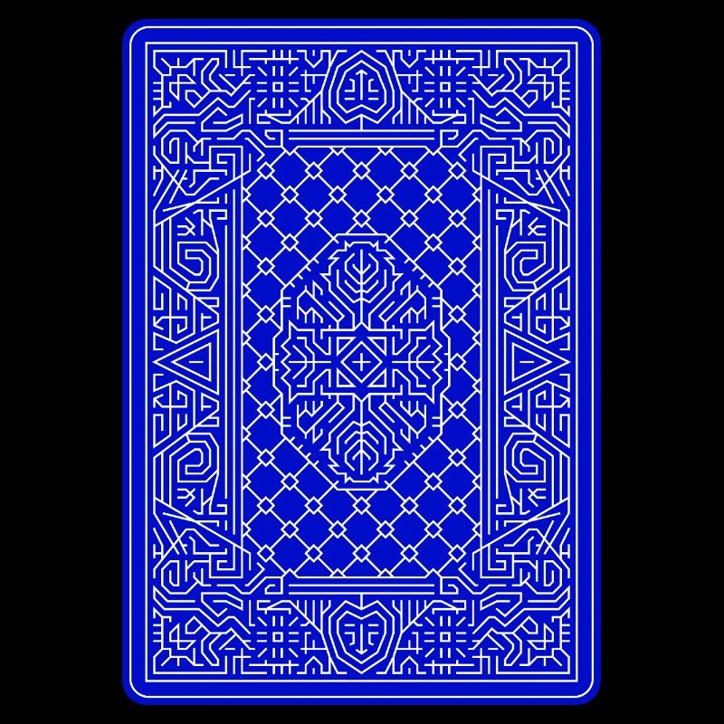 Geometric Playing Card Vector Art Blue