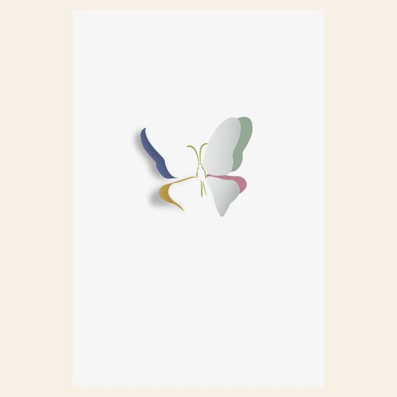 Design minimaliste esthétique papillon