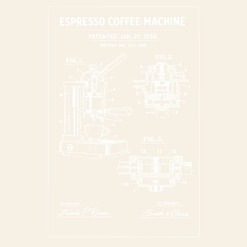 Espresso Machine Blueprint Sketch