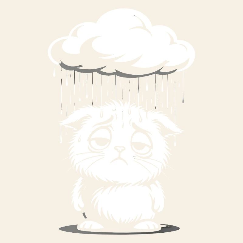 Sad Cat - Retro Comic Kitten