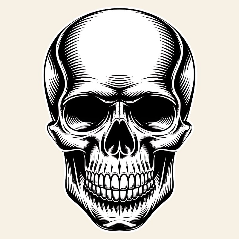 Conception de crâne pour fans de rock et de metal