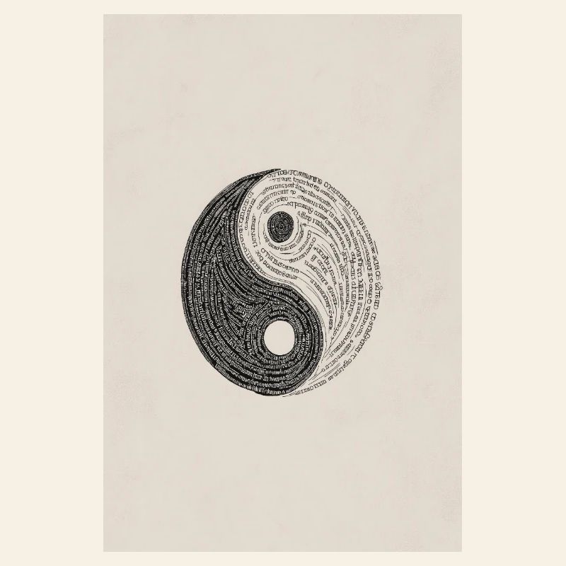 Typographie Yin Yang : Équilibre texturé