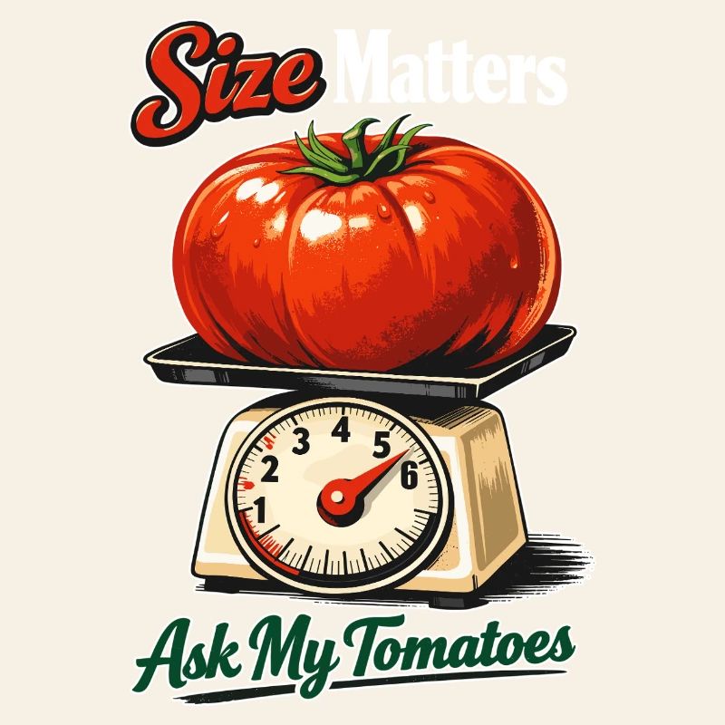 Size Matters: Funny giant tomato on scales