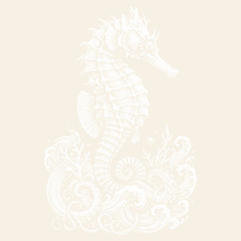 Silhouette ornée de la marée hippocampe