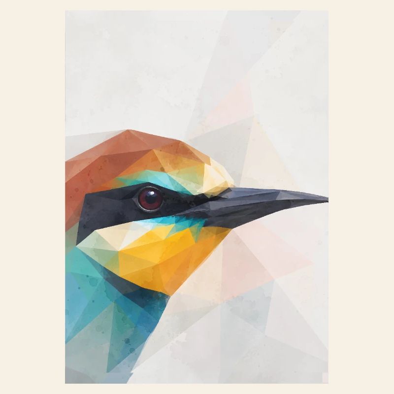 Geometric Bee-Eater Bird Polygon Art