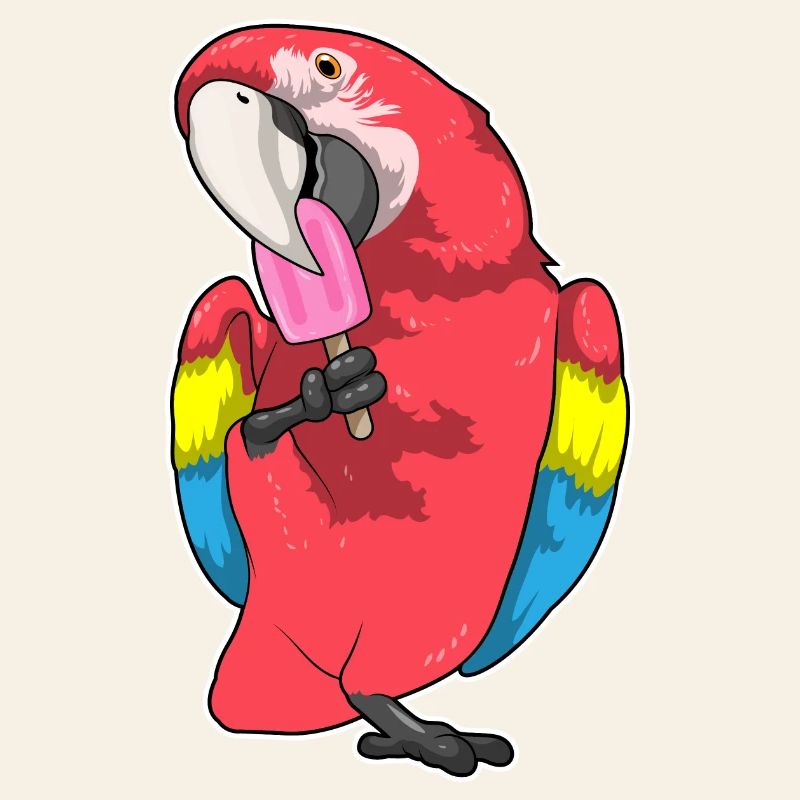 Papagei Eis am Stiel