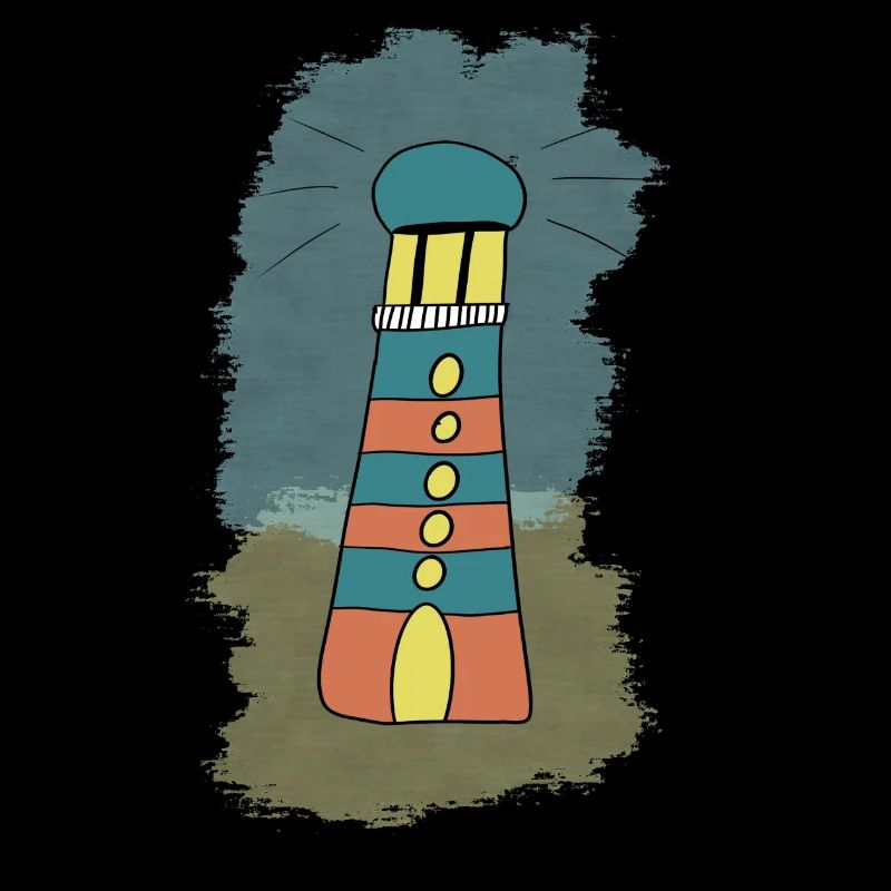 Abstract colorful tower illustration - lighthouse