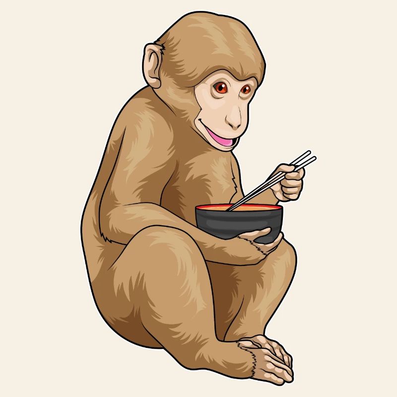 Cuisinier singe cuisine de ramen