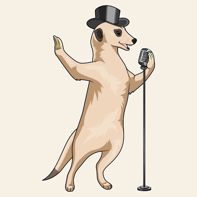 Chanteur de suricate Chant au micro