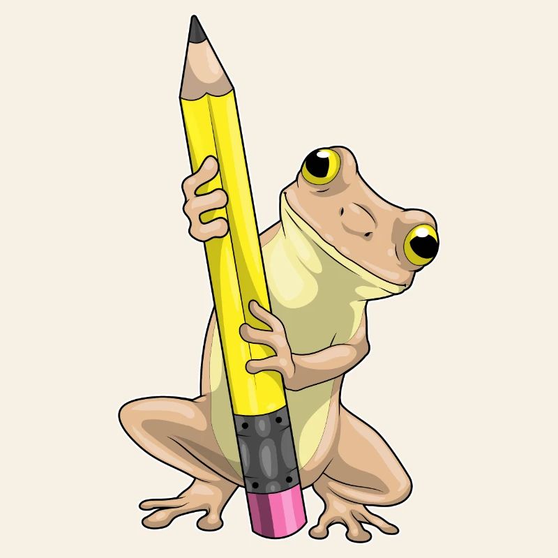 Grenouille élève crayon école
