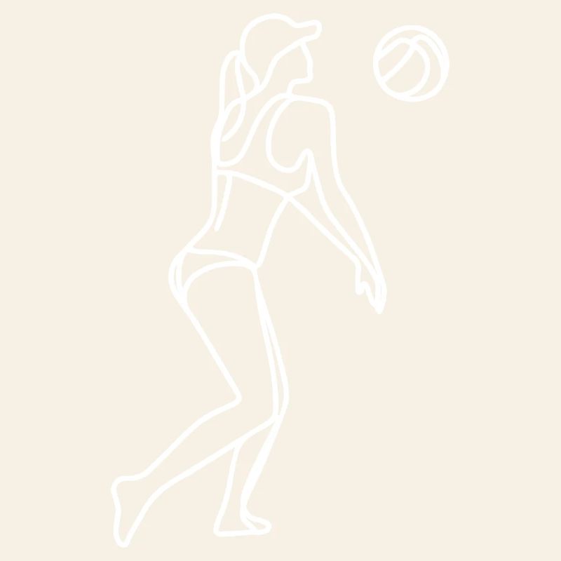 Beach volleyball player drawing