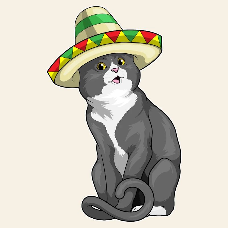 Chapeau mexicain chat