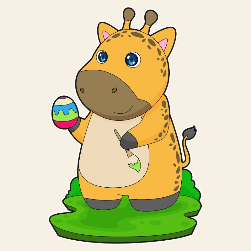 Giraffe Easter Coloring