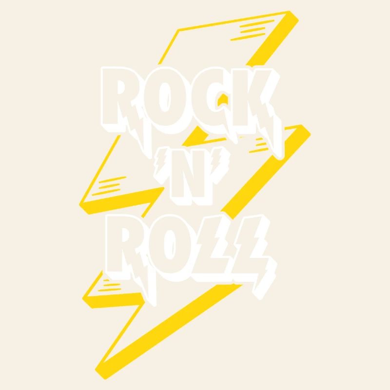 Rock'n'Roll Text Logo mit Blitz