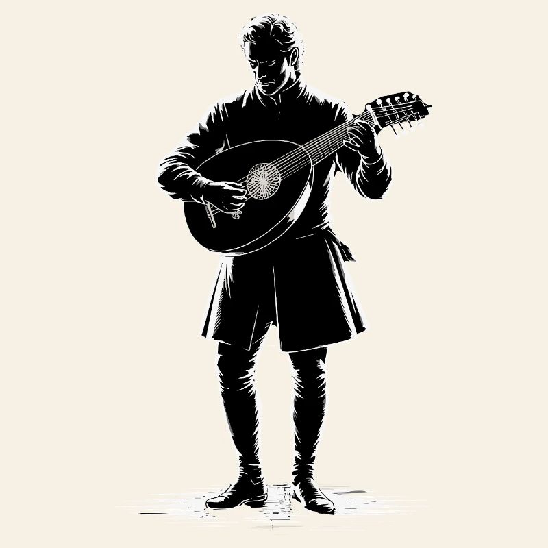 Barde médiéval avec luth