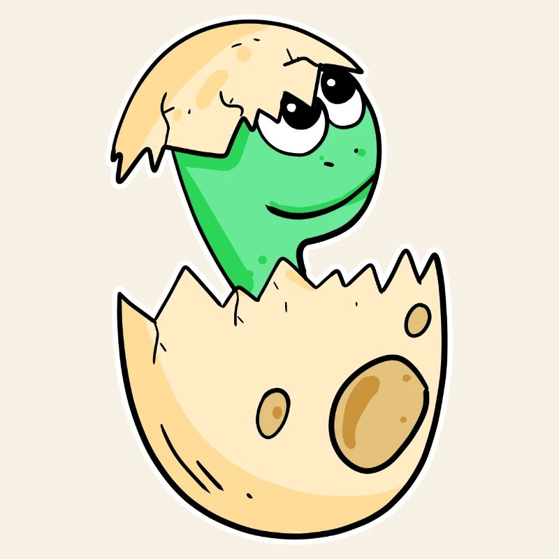 Baby dinosaur in egg
