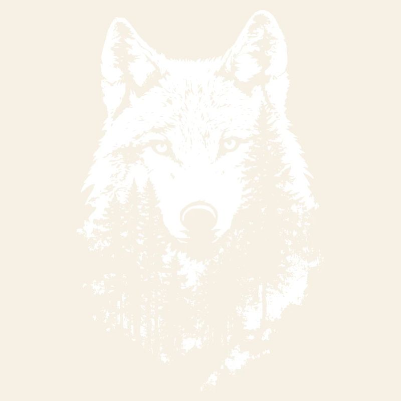 Wolf Face Forest Silhouette