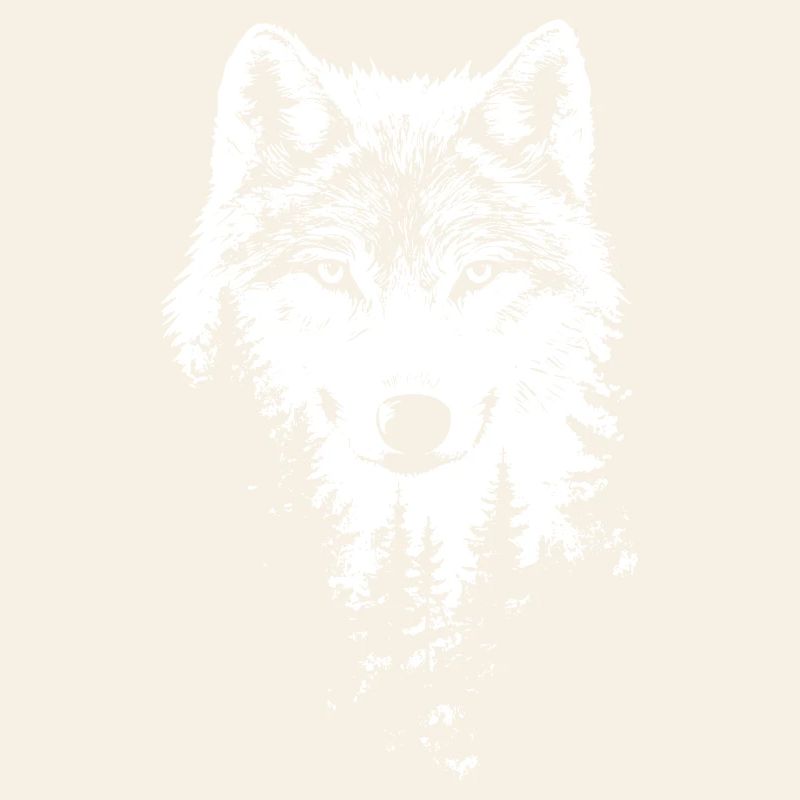 Wolf Gesicht Wald Silhouette