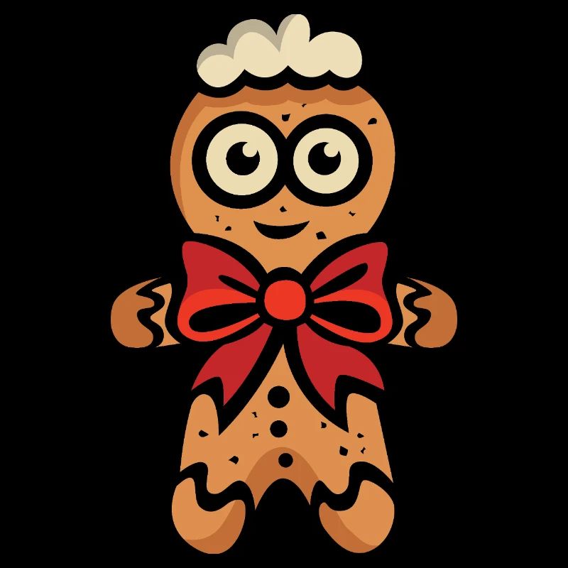 Gingerbread man with red ribbon