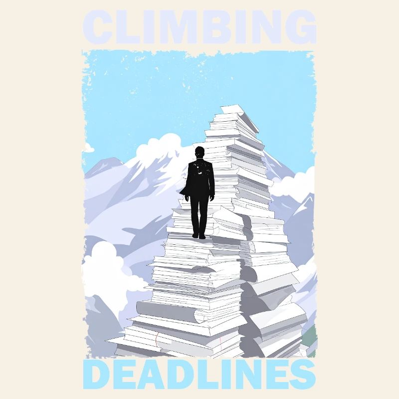 Climbing Deadlines – Funny Office Workload Mountai