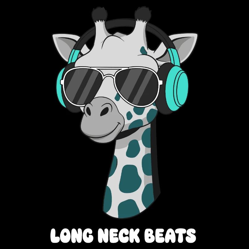 DJ giraffa con le cuffie