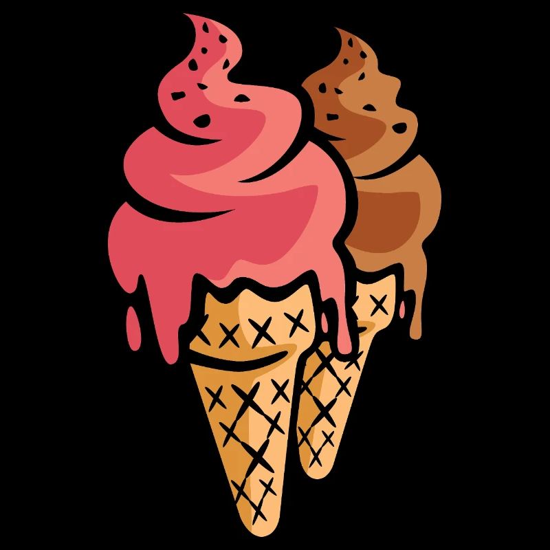 Zwei Eiscremes Cartoon Design