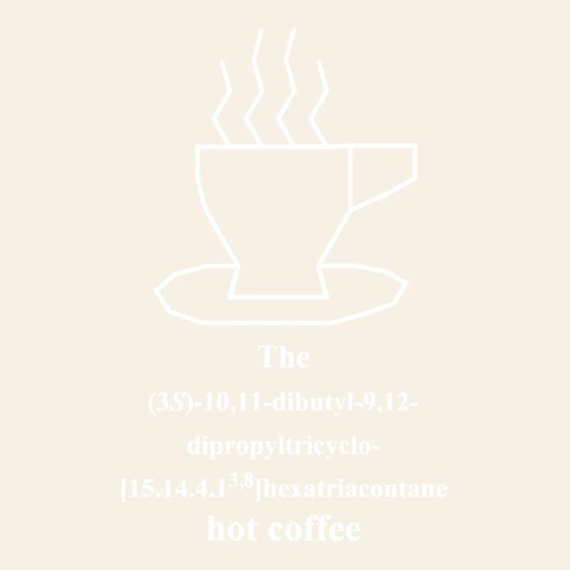 café chaud - IUPAC Nerd Humour - Chimie - blanc