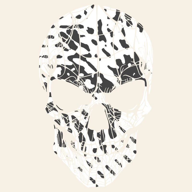 Skull Camouflage Pattern Black White