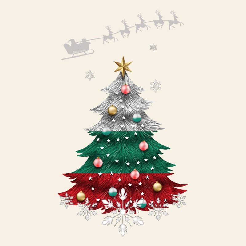 Sapin de Noël avec drapeau bulgare