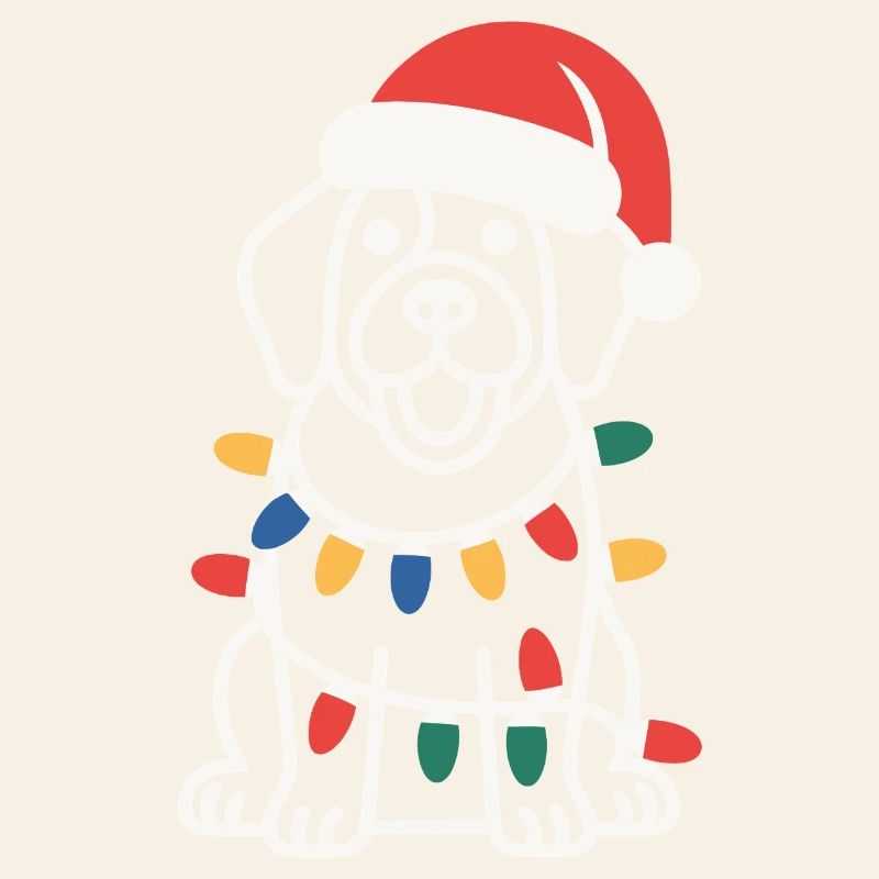 Weihnachtsmann Welpe Weihnachtsbeleuchtung