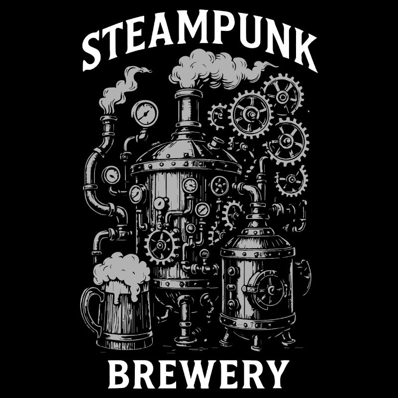 Steampunk Brewery Gears Design