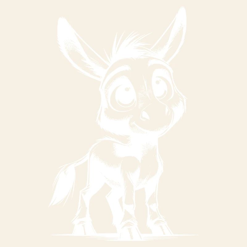 Petit Petit Âne Mignon Dessin au Crayon