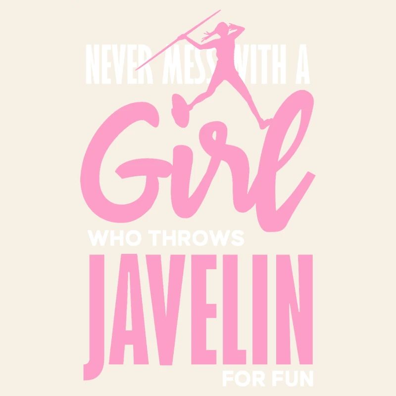 Speerwerferin mit Spaß-Statement