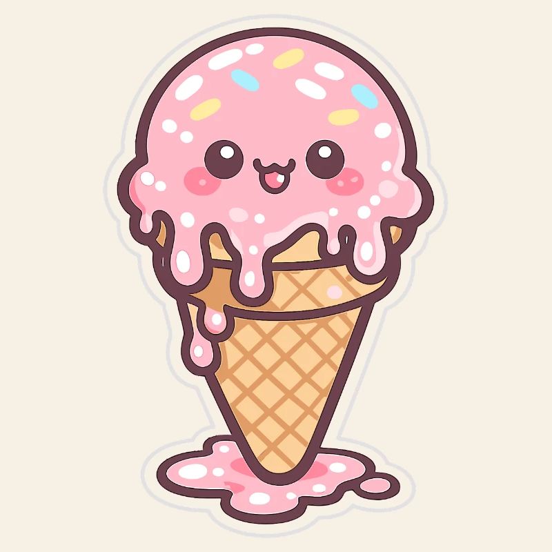 Kawaii Eiscreme mit Sprinkles