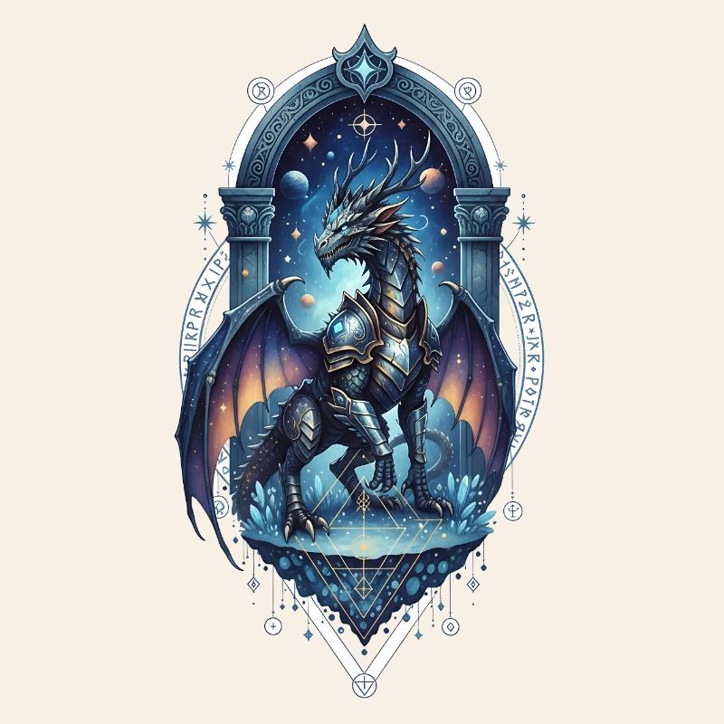 Sternenbogen Drache im Mondlicht