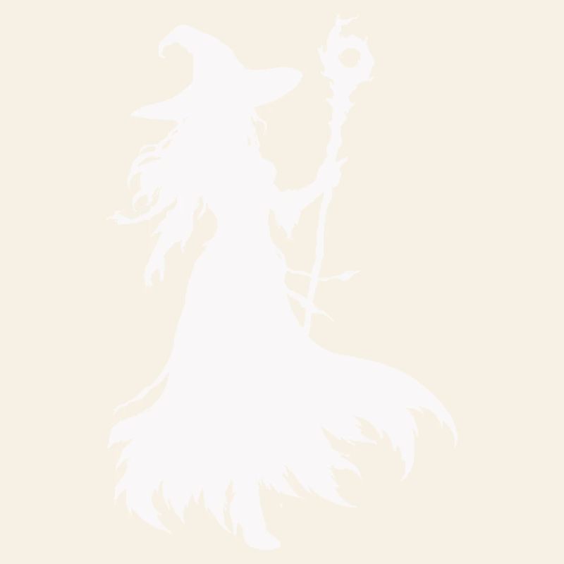 Hexen Silhouette mit Stab