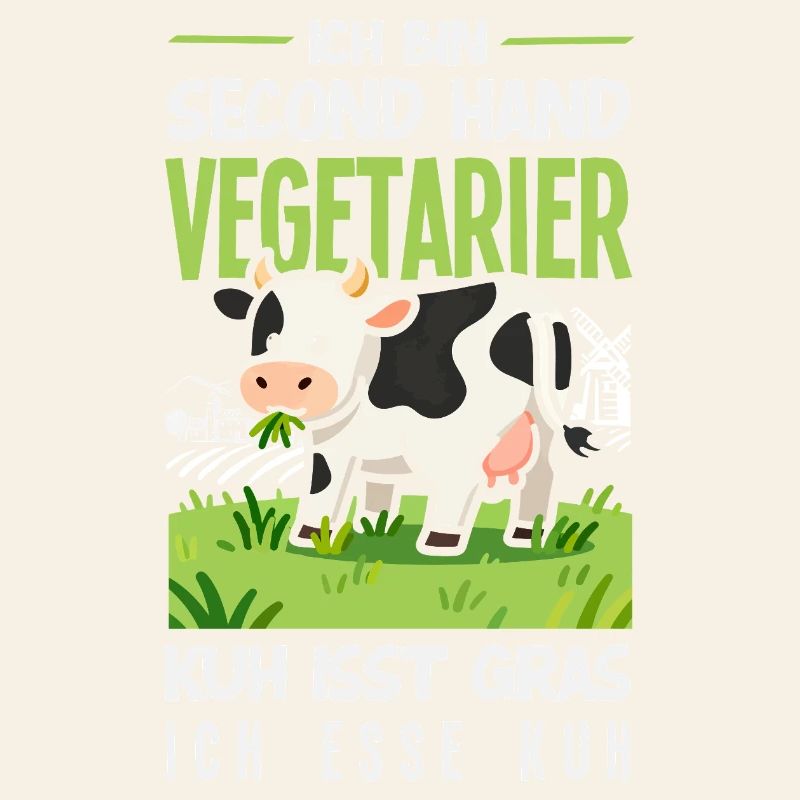 Second Hand Vegetarier Kuh Isst Gras Fleisch