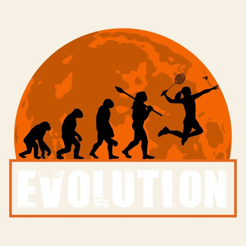 Badminton Evolution Player Retro Moon Sport